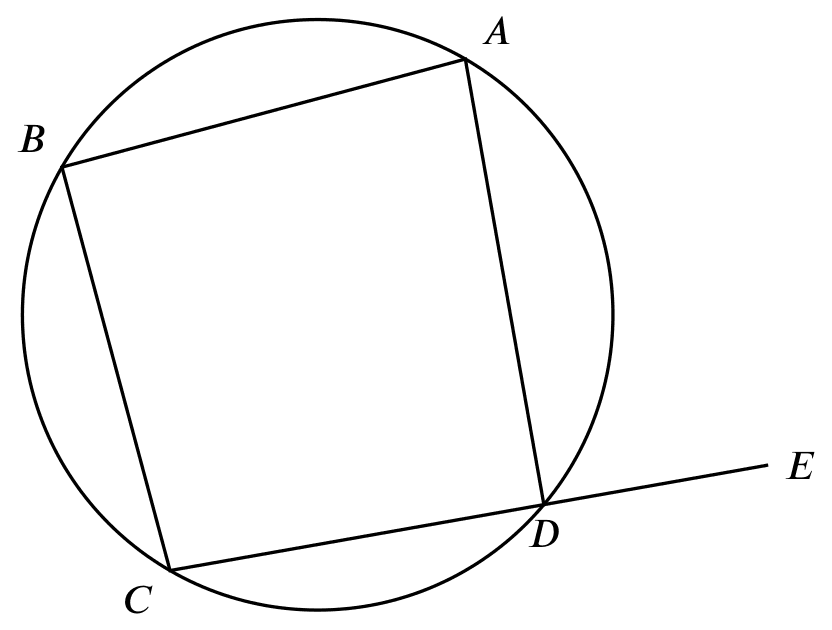 ext. $\angle$s, cyclic quad.